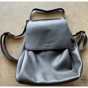 Vintage LOVEVOOK STYLISH DAY PACK Mini Backpack Black Leather Multi Pockets